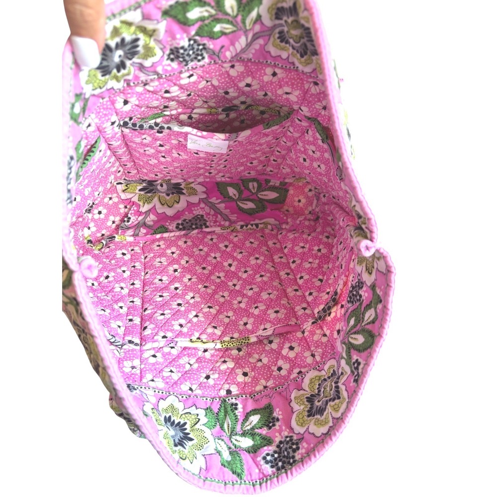 Vera Bradley Margarita Quilted Cotton Tote Bag Pink Floral Shoulder Bag - Picture 5 of 12